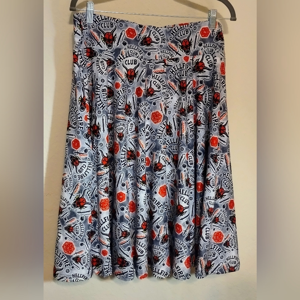 🔥 Hellfire Club Skirt Size XL XXL Stranger Things Netflix Comfy Goth Pockets 🔥